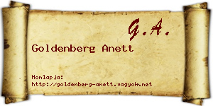 Goldenberg Anett névjegykártya